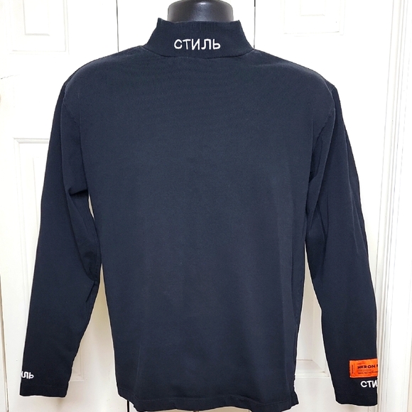 Huron Preston Mockneck Shirt Size Medium Black CTNMB